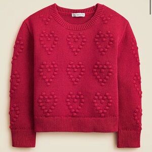 J.CREW CREWCUTS Girls' heart-bobble sweater Size: XXL (14-15)
